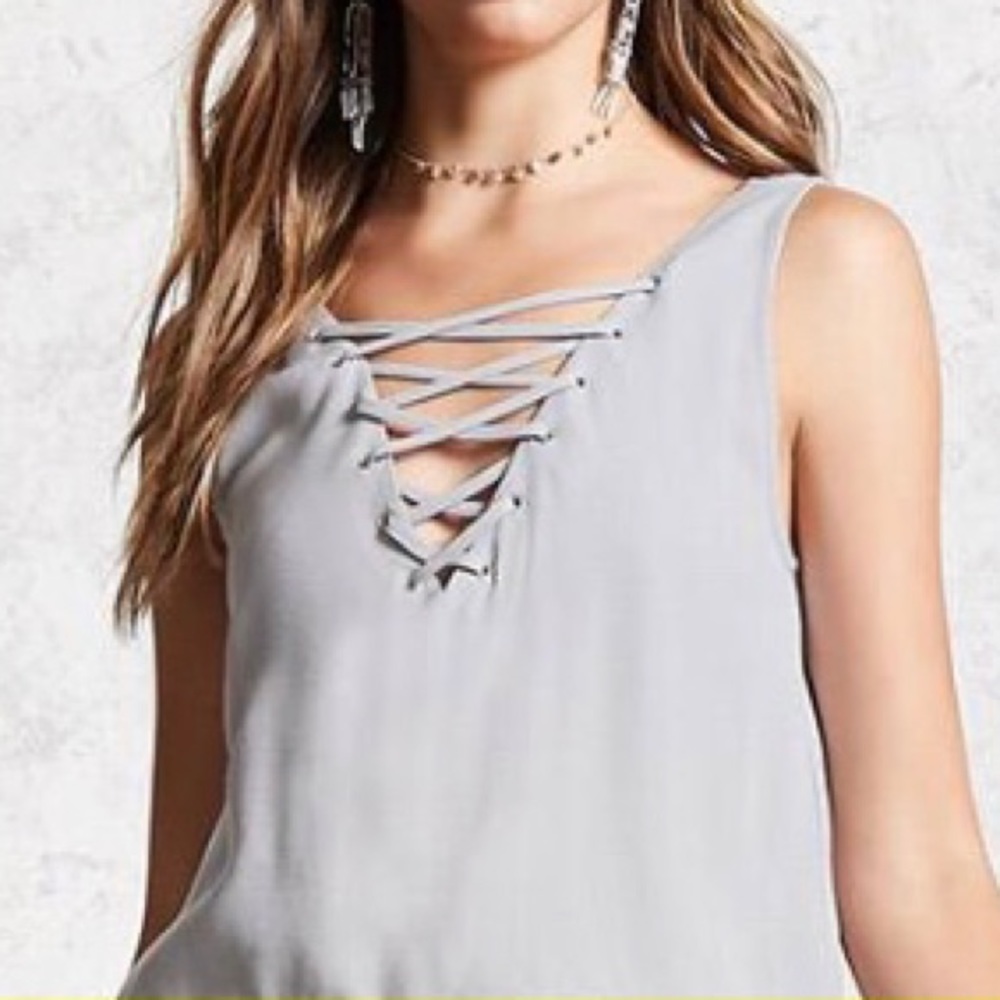 Super cute Chiffon Lace-Up Top